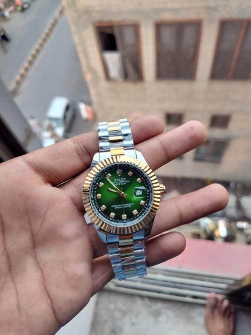 Rolx Datejust Two-Tone With Green Dial