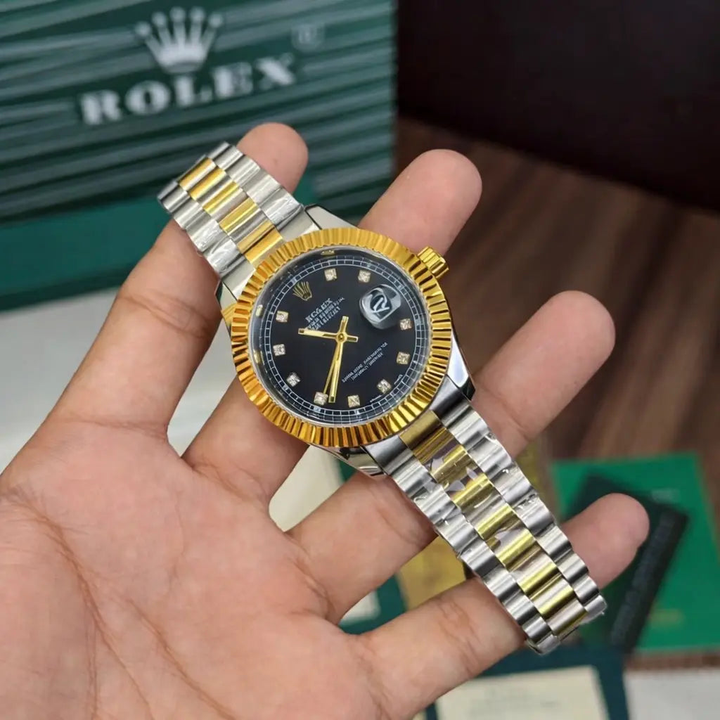 Rolx Datejust Two-Tone With Black Dial Auretimes
