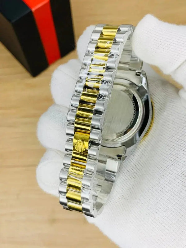 Rolex two tone plain watch for men image 4