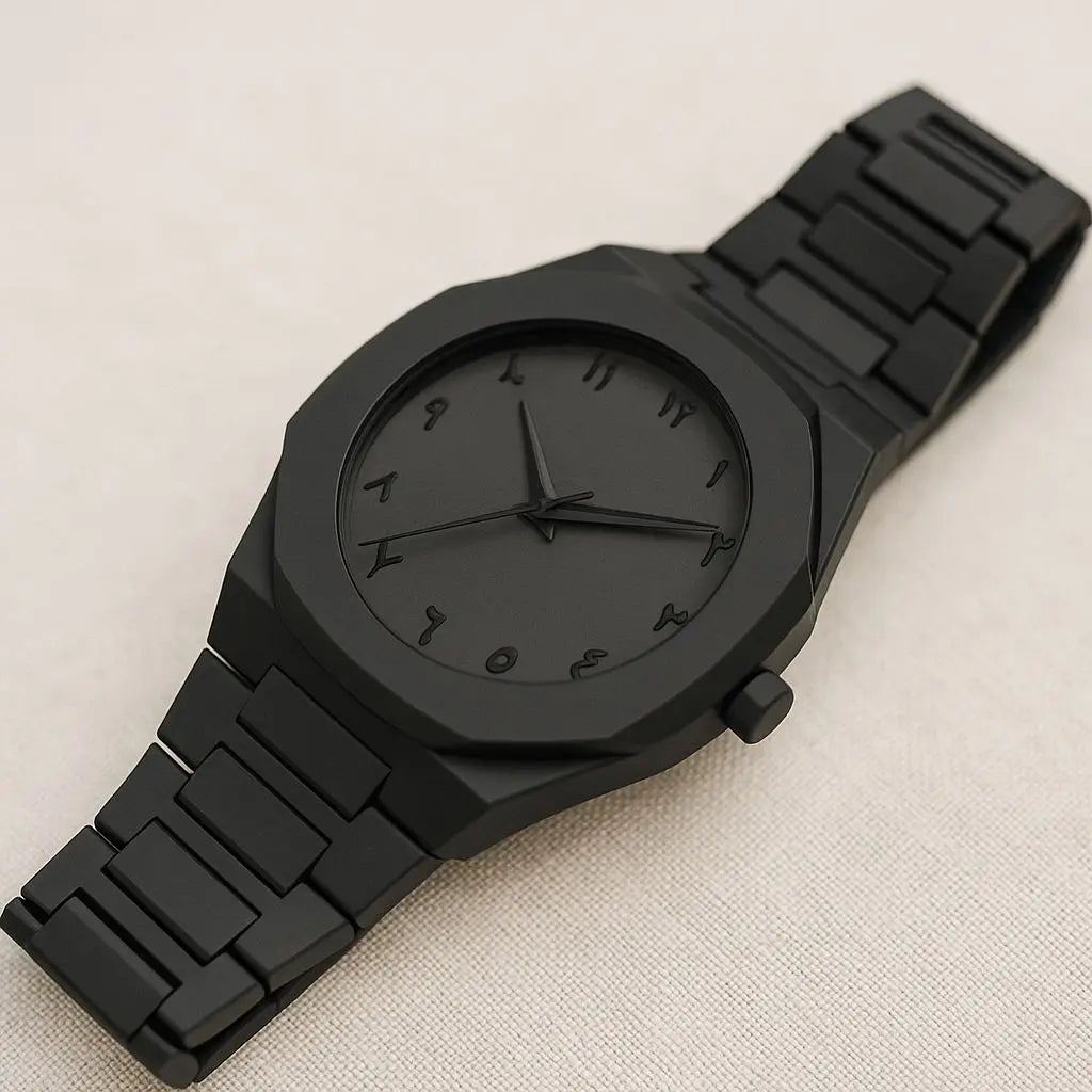 Black Aura With Stainless Steel Strap Auretimes