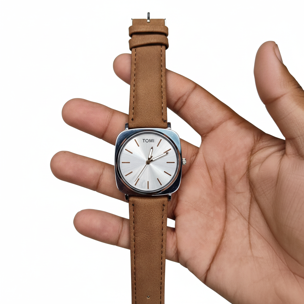 TOMI Square Case Vegan Leather Watch Auretimes