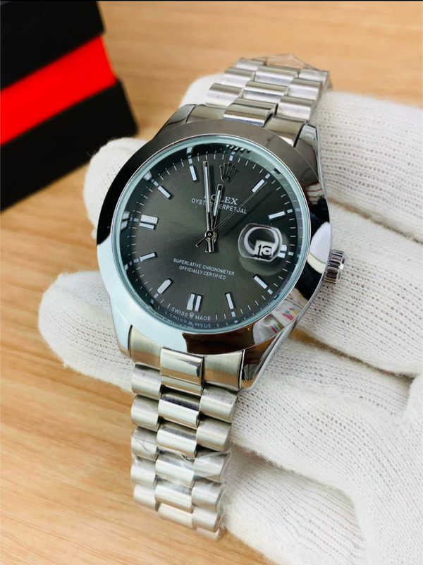 Rolex Oyster Perpetual – Silver Black Dial | Date Edition image 1