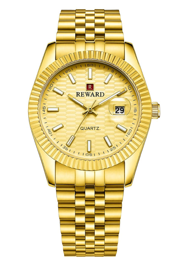 Reward Quartz Watch – Full Gold Dial image 1
