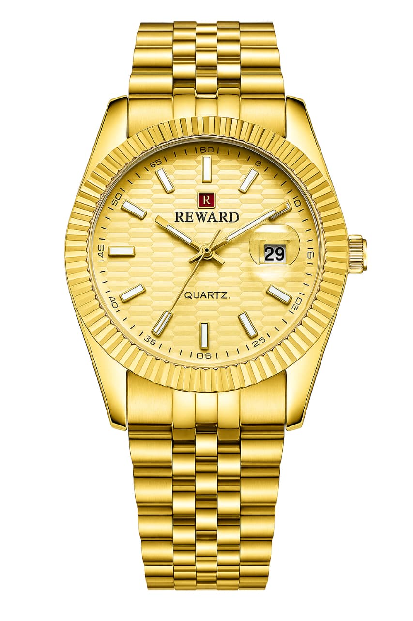 Reward Quartz Watch – Full Gold Dial