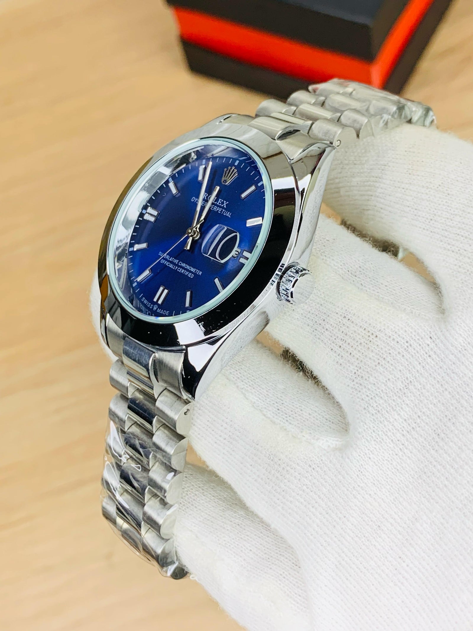 Rolex Oyster Perpetual – Blue Sunray Dial | Date Edition Auretimes