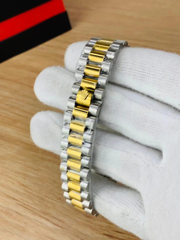 Two-Tone Gold & Silver Luxury Watch – Diamond Dial | Auretimes Auretimes